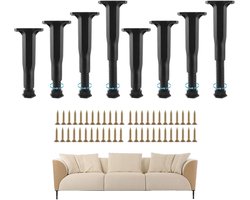 Boraboi ® Maatwerk Verstelbare Meubelpoten Set - 8 Stuks, Hoogte Instelbaar van 16,5 tot 28,5 cm