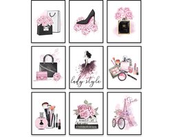 Boraboi® Moderne en Elegante Roze Muurkunst Set voor Vrouwen Slaapkamer en Woonkamer Decoratie