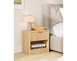 Boraboi ® Nachtkastje van Eikenhout met Lade en Modern Design voor Slaapkamer of Kantoor