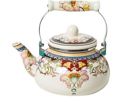 Boraboi® Retro Emaille Waterketel van 2,4 Liter met Fluit voor Inductie en Gasfornuis