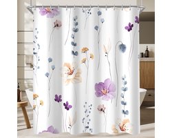 Boraboi® Stijlvol Douchegordijn met Paarse Bloemenprint en Schimmelbestendige Eigenschappen