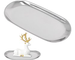 Boraboi ® Stijlvol Ovaal Dienblad van Roestvrij Staal voor Diverse Toepassingen in Huisdecoratie