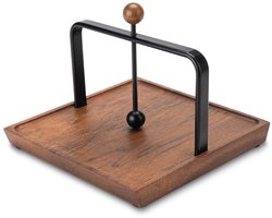 Boraboi® Stijlvolle Houten Servethouder met Verzwaarde Arm - Ideaal voor Papieren Servetten en Cocktailservetten - Elegant Ontwerp voor Keuken, Eettafel, Café en Bar
