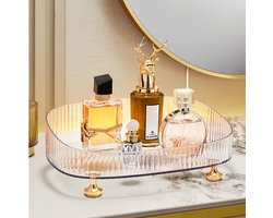 Boraboi ® Transparante Organisator voor Cosmetica en Parfum met Gouden Accenten voor Badkamer en Kaptafel