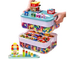 Boraboi ® Transparante Stapelbare Opbergdoos met Verstelbare Vakken voor Kinderspeelgoed en Bouwstenen