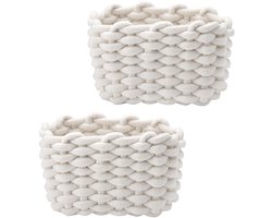 Boraboi® Veelzijdige Set van Twee Gevlochten Opbergmanden voor Stijlvolle Organisatie in Huis