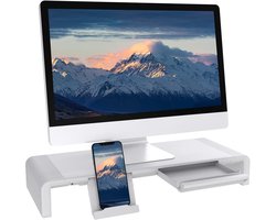 Boraboi ® Verstelbare en Opvouwbare Monitorstandaard met Breedteopties voor Diverse Apparaten en Opbergruimte