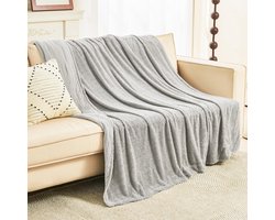Boraboi® Zachte en Ademende Katoenen Fleece Deken voor Bank en Slaapkamer, Lichtgewicht en Comfortabel, Grijs, 130 x 150 cm