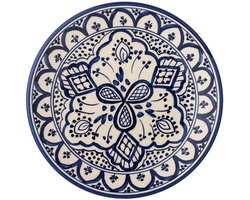 Bord aardewerk blauw Karlie 19cm