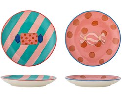 Bord aardewerk roze Caramella 16cm - set van 2