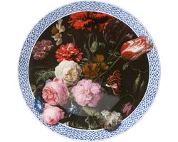 Bord Bloemen Gouden Eeuw XL | Heinen Delfts Blauw | Design | Delfts Blauw | Wandbord |Wanddecoratie |