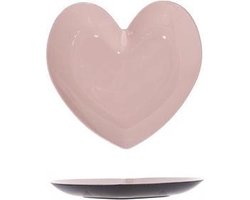 Bord Glossy Roze Hart 35,5x33xh2cmkunststof