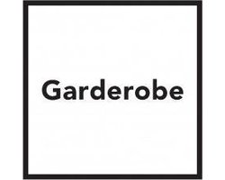 Bord met tekst garderobe - kunststof - wit zwart 150 x 150 mm