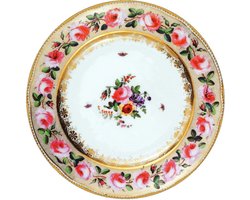 Bord metaal Pink roses Ø26cm