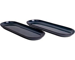 Bord ovaal 45 cm - Faro - blauw - set van 2 - Portugees stoneware