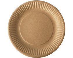 Bord pure, rond, bruin, diameter 19 cm, uit karton, pak van 20 stuks