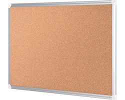 Bord van kurk met aluminium frame en schuifblad 90 x 60 cm - Natuurkurk oppervlak - New Generation