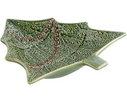 Bordallo Pinheiro Christmas Tree Schaal - Groen - Kerst - Aardewerk - 27,5 cm x 23,5 cm