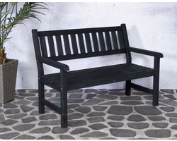Bordeaux houten tuinbank - Black - 2-zits