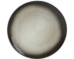 Borden dessert -  zwart & zilver - 21cm - 6 stuks