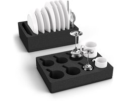 Borden- en Bekerhouder - Voor Camper en Caravan - Set van 2 - PU-schuim - 33,5 x 25 cm