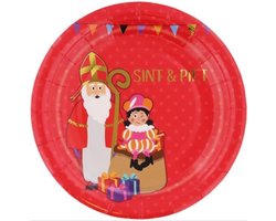 Borden Sinterklaas ( Rood) 18 cm 8 stuks