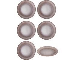 Bordenset 6 persoons - Ontbijtbord 24 cm - Porselein - Juntos Blanco Artico - Hazel & Bos
