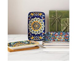 Bordenset 6 stuks-bordenset Rechthoekige-Saladeborden-Dinerborden- Pasta Dessertborden voor Voorgerecht-Sushi- Fruit - Magnetron-oven-Vaatwasserbestendig