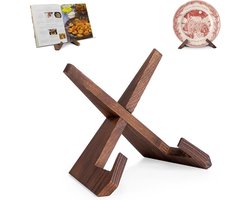 Bordenstandaard - Bordenhouder - Boekstandaard - Borden Display Standaard - 6.5 Inch - Bordenhanger - Bordenrek - Standaard - Houder - Steun - Rek - Hanger - Borden En Boeken - Kookboek - Voor Sierborden - Niet Gemakkelijk Vervormd - Duurzaam - Hout