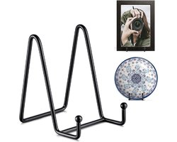 Bordenstandaard - Bordenrek - Bordenhouder - Borden Display - 6 inch - Standaard - Houder - Steun - Rek - Hanger - Sierborden - Borden En Boeken - Kookboek - Voor Sierborden - Niet Gemakkelijk Vervormd - Duurzaam - Zwart - Metaal