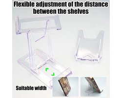 Bordenstandaard - Fotodisplays - Instelbaar - Transparant - Kunststof - Voor Borden - Kookboeken - 11,3 x 10,1 x 6 cm - Tafelkaarten - Geschikt voor Lijsten