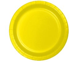 Bordjes set van 20 stuks - Geel - ø18 cm - Wegwerp
