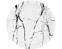 Bordjes set van 20 stuks - Marmer Look Zwart - ø18 cm - Wegwerp