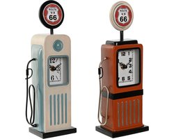 Bordsklocka Home ESPRIT Blauw Oranje Metaal Kristal Vintage 12 x 7,5 x 32 cm (2 Stuks)