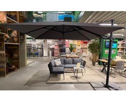 Borek - Barletta vrijhangende zweefparasol 3x3 m. grijs