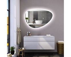 BORELLI - Organische Badkamerspiegel Sara met Led 60x41 cm - Dimbaar - 3 LED standen - Duurzame kwaliteit - Eenvoudige installatie - Anti corrosie coating