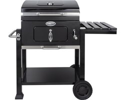 Boretti - Carbone 2.0 Houtskool barbecue - Grilloppervlak 57x42 - met verstelbaar kolenrek - gietijzeren rooster - zwart