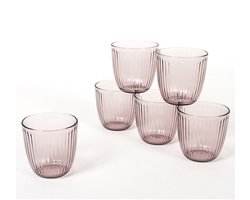 Bormioli Drinkglazen - 12x stuks - roze - 290 ml - waterglazen - sapglazen