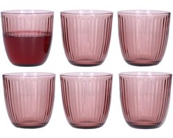 Bormioli Drinkglazen - 6x stuks - roze - 290 ml - waterglazen - sapglazen