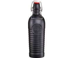 Bormioli Rocco beugelfles/weckfles - zwart - met beugeldop - 1200 ml - inmaakflessen - limonadeflessen
