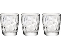 Bormioli Rocco diamond serie waterglazen / sap glazen - 30 cl - 3 Stuks - Italiaanse kwaliteit - Vaatwasser bestendig