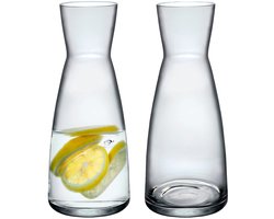 Bormioli Rocco Drank/water karaf of kleine vaas - 2x - glas - transparant - D8 x H20 cm - 500 ML