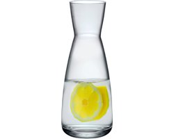 Bormioli Rocco Drank/water karaf of kleine vaas - glas - transparant - D10 cm x H25 cm - 1000 ML - bloemenvaas - voedsel geschikt