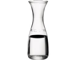 Bormioli Rocco Drank/water karaf of kleine vaas - glas - transparant - D8 cm x H23 cm - 500 ML - bloemenvaas - voedsel geschikt