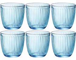 Bormioli Rocco Drinkglazen - 6x - blauw - tumbler glas - 290 ml
