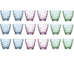 Bormioli Rocco Glazenset Flora - Waterglazen set 250 ml - Glazen voor frisdranken - Vaatwasserbestendig - Duurzaam glas - 86 mm diameter - 825 mm hoogte - Glaswerk - 18 stuks