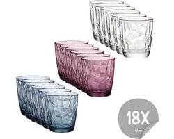 Bormioli Rocco Glazenset - Waterglazen - Tumblers - Diamond 300 ml - 18 Stuks