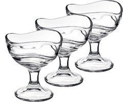 Bormioli Rocco IJs coupes - 6x stuks - op voet - 300 ml - glas - ijsschaaltjes - sorbet glazen