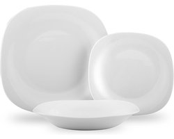 Bormioli Rocco Parma Serviesset 18-delig – Opaal Glas Wit – Vaatwasser- & Magnetronbestendig – Italiaans Design