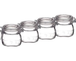 Bormioli Rocco Weckpot - 6x - 500 ml - met rubberen ring - inmaakpot - beugelsluiting